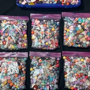 Assorted sizes and colors high quality pen beads and focals 1200+ pieces